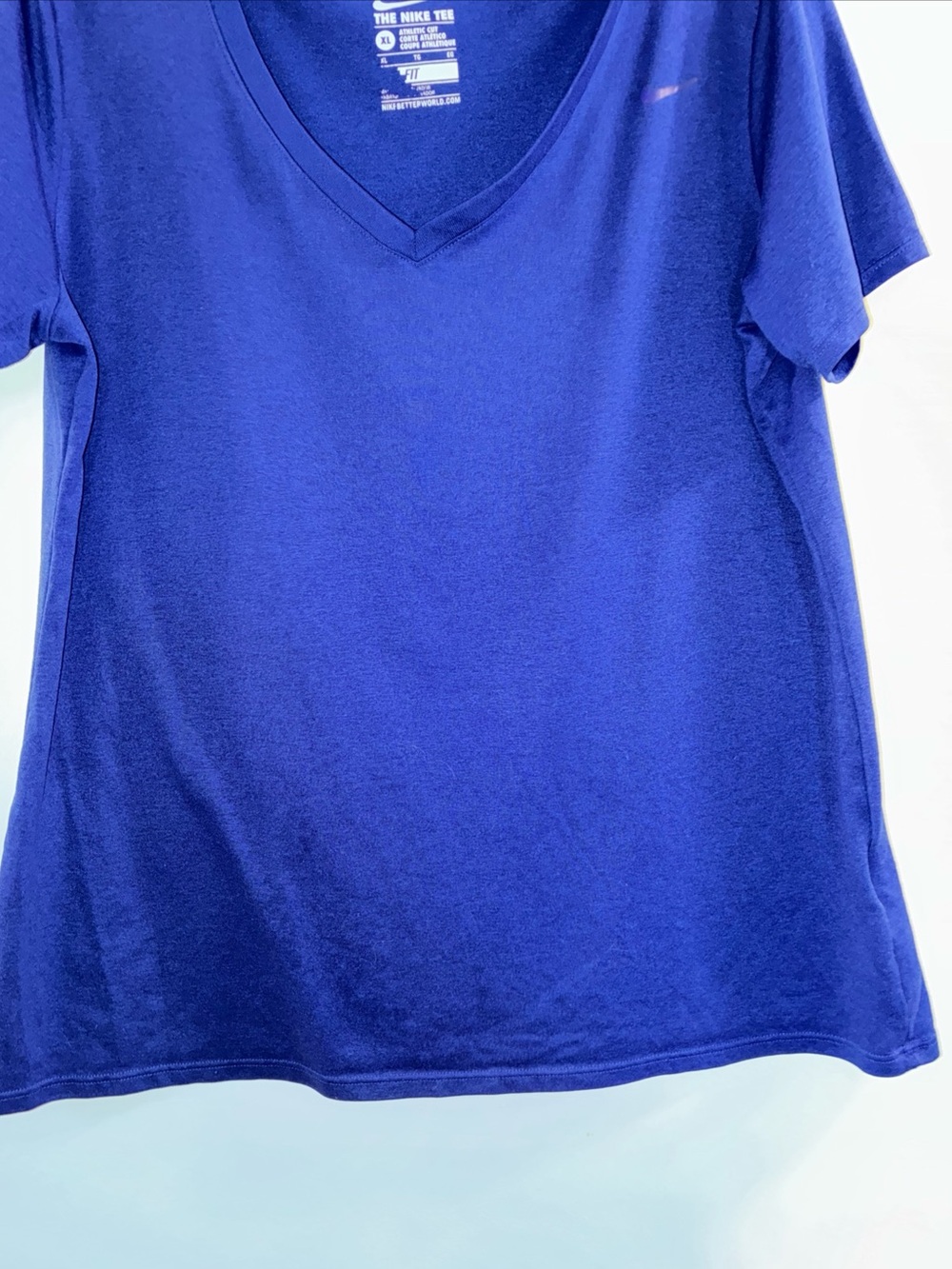 Nike Women's V-Neck Short Sleeve Tee - Royal Blue - Picture 5 of 6